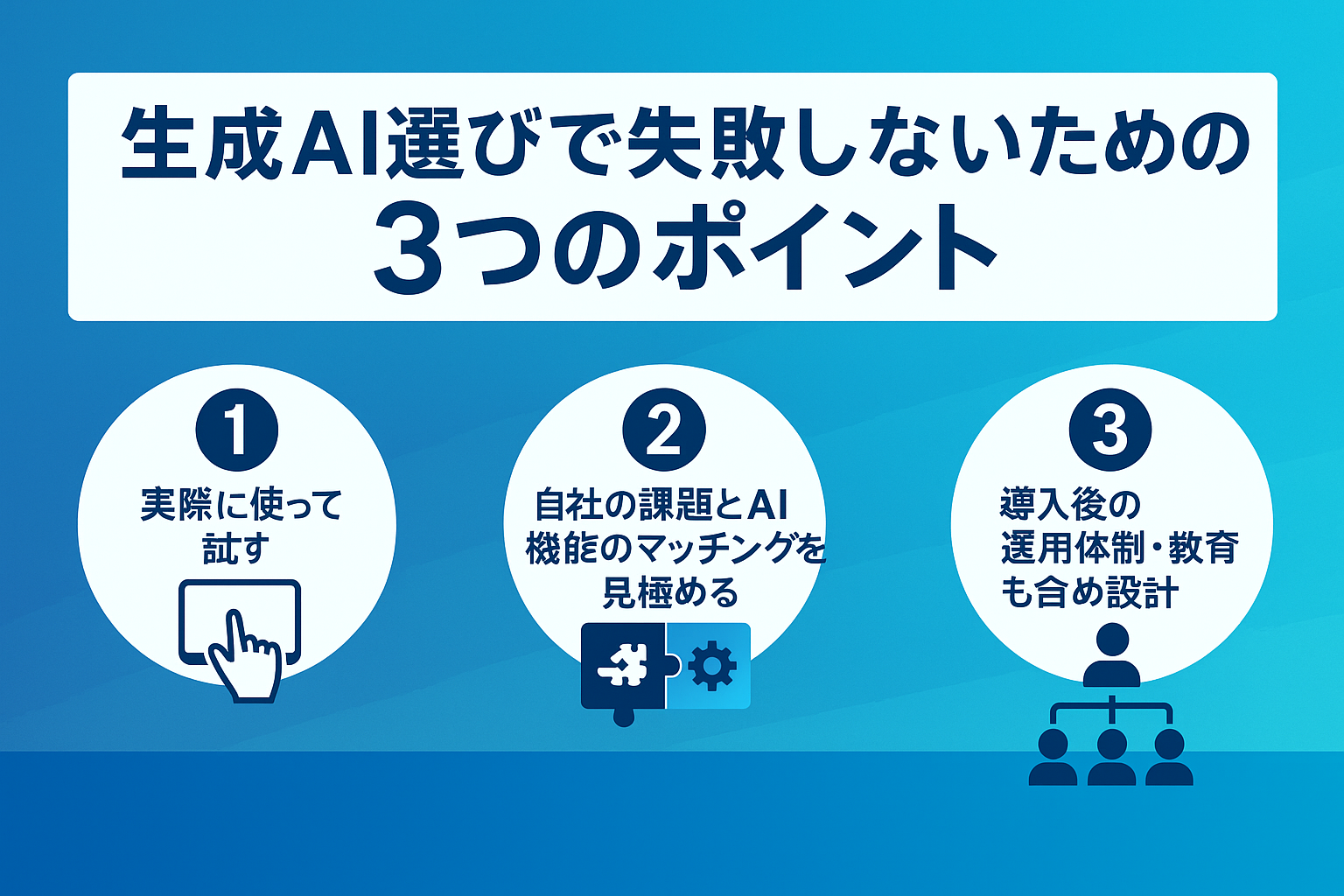 生成AI選びで失敗しないために大切な3つのこと